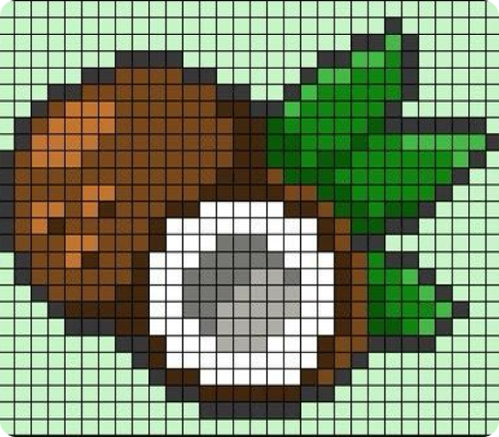рисунок кокоса по клеточкам для срисовки