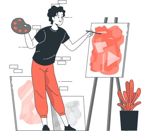 художник создаёт рисунок для срисовки